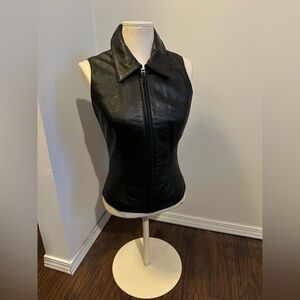 Maxima Black Leather Vest